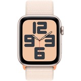 Apple Watch SE (2023), Smartwatch silber/hellbeige, 44 mm, Sport Loop, Aluminium