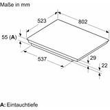 Bosch PVS845HB1E Serie 6, Autarkes Kochfeld schwarz/edelstahl, 80 cm