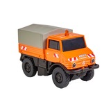 Carson MB Unimog U406 mit Anhänger, RC orange/grau, 1:87