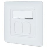 Digitus CAT.6A Datenanschlussdose, Unterputz, geschirmt, 2x RJ-45 LSA weiß, Klasse EA, 8 Richtungen