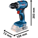 Bosch Akku-Bohrschrauber GSR 18V-45 Professional solo, 18Volt blau/schwarz, ohne Akku und Ladegerät, in L-BOXX