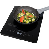 Cecotec Tragbare Induktionskochplatte Full Crystal Onyx schwarz, 2.000 Watt, Kochzone Ø 12 - 28cm, Timer