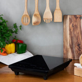 Cecotec Tragbare Induktionskochplatte Full Crystal Onyx schwarz, 2.000 Watt, Kochzone Ø 12 - 28cm, Timer