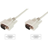 Digitus Serielles Datatransfer Anschlusskabel, D-Sub9 (Stecker) > D-Sub9 (Stecker) beige, 3 Meter