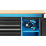 Hazet Werkbank Assistent (179NW-7/210), fahrbar, Sortiment, Werkzeugwagen blau/schwarz, 210-teilig inkl. DAB Radio