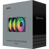 Ocypus Gamma F12 Elite ARGB, Gehäuselüfter schwarz, 3er Pack, 120 mm