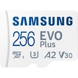 SAMSUNG EVO Plus 256 GB microSDXC (2024), Speicherkarte weiß, UHS-I U1, Class 10, V10, A1