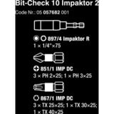 Wera Bit-Check 10 Impaktor 2, 1/4", 10-teilig, Bit-Satz diamantbeschichtet, extrem belastbar