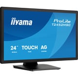 iiyama ProLite T2452MSC-B2AG, LED-Monitor 60.5 cm (24 Zoll), schwarz (matt), FHD, IPS, Touchscreen, HDMI, DP, Entspiegelung, 120Hz Panel