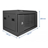 DeLOCK 25,4 cm (10")  Netzwerkschrank mit Glastür, IT-Schrank schwarz, 4 HE