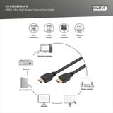 Digitus HDMI Ultra High Speed Anschlusskabel, mit Ethernet, UHD 8K schwarz, 1 Meter
