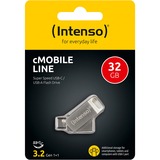 Intenso cMOBILE LINE 32GB, USB-Stick silber, USB-A 3.2 Gen 1, USB-C 3.2 Gen 1