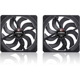 Noctua NF-A14x25 G2 PWM Sx2-PP chromax.black, Gehäuselüfter schwarz, PWM-Anschluss, 2 Lüfter, 140 mm