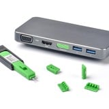 SMARTKEEPER ESSENTIAL DisplayPort Lock (DL04) + Lock Key Mini (U04), Einsteckschloss Farbcode Grün, 4 Stück + 1 Schlüssel