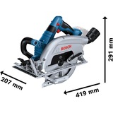 Bosch PRO Akku-Handkreissäge BITURBO GKS 18V-70 L Professional solo blau/schwarz, ohne Akku und Ladegerät, in L-BOXX