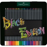 Faber-Castell Buntstifte Black Edition 24er, Set schwarz, Metalletui