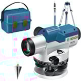 Bosch Optisches Nivelliergerät GOL 20 G Professional, mit Baustativ + Messstab blau, Koffer, Maßeinheit 400 Gon