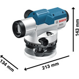 Bosch Optisches Nivelliergerät GOL 20 G Professional, mit Baustativ + Messstab blau, Koffer, Maßeinheit 400 Gon