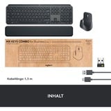 Logitech MX Keys Combo for Business Gen 2, Desktop-Set graphit, DE-Layout, Scherenmechanik, Logi Bolt, Bluetooth, kompatibel mit PC/Mac/iPad/Android