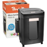 Peach Micro Cut Schredder PS600-95, Aktenvernichter schwarz/gold, High Performance