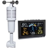 TFA Funk-Wetterstation mit Windmesser SPRING BREEZE, Tischuhr schwarz/silber