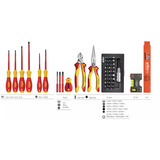 Wiha Werkzeugkoffer Basic Set L electric , Werkzeug-Set rot/gelb, 46-teilig, mit Koffer