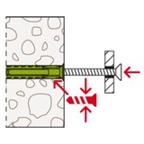 fischer Dübel SX Plus Green 10x50 S K grün, 5 Stück, mit Schraube