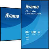 iiyama ProLite LH8664UHS-B3AG, Public Display schwarz (matt), UltraHD/4K, IPS, HDMI, USB-C, USB-Hub
