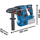 Bosch Professional Akku-Bohrhammer GBH 18V-28 C Professional solo, 18Volt blau/schwarz, ohne Akku und Ladegerät, mit Bluetooth