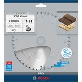 Bosch Professional PRO Wood cordless Kreissägeblatt, Ø 190mm, 48Z Bohrung 20mm, für Akku-Kappsägen