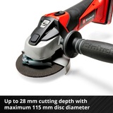 EINHELL Winkelschleifer TE-AG 18 Li-Solo, 18Volt rot, ohne Akku und Ladegerät