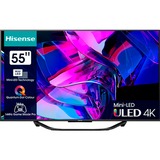 Hisense 55U7KQ, LED-Fernseher 139 cm(55 Zoll), silber, UltraHD/4K, Triple Tuner, HDR10+, WLAN, LAN, Bluetooth, 120Hz Panel
