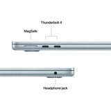 Apple MacBook Air 34,5 cm (13,6") 2025 CTO, Notebook hellblau, 24 GB, 256 GB (256 GB SSD), M4, MacOS, Amerikanisch