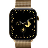 Apple Watch Series 12, Smartwatch Titan Gold, 46 mm, Milanaise Armband Brillantgold, S/M, Cellular
