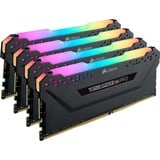 Corsair DIMM 64 GB DDR4-3600 (4x 16 GB) Quad-Kit, Arbeitsspeicher schwarz, CMW64GX4M4D3600C18, Vengeance RGB PRO, INTEL XMP