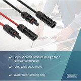 Digitus Solarkabel Verlängerung Ø 6mm² PV 1.500Volt 2x 15 Meter - 1x rot, 1x schwarz, MC4-Stecker / -Buchse