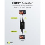 goobay HDMI-Signalverstärker 4K @ 60Hz, HDMI Verlängerung schwarz