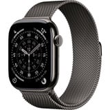 Apple Watch Series 11, Smartwatch Titan Schiefer, Titangehäuse, 46 mm, Milanaise Armband schiefer S/M, Cellular
