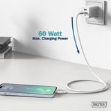 Digitus USB 2.0 Silikon-Anschlusskabel USB-C > USB-C weiß, 2 Meter, PD, Laden mit bis zu 60 Watt