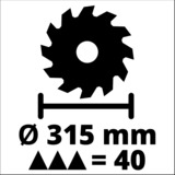 Einhell Tischkreissäge TE-TS 315 UD rot/schwarz, 2.400 Watt, Drehstrom