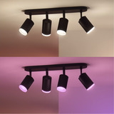 Philips HUE White & Color Ambiance Fugato 4er-Spot, LED-Leuchte schwarz