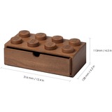 Room Copenhagen LEGO 2x4 Holz Schreibtischschublade, Aufbewahrungsbox eiche, dunkel