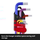 EINHELL Innensechskantschlüssel-Set farbig, 9-teilig, Schraubendreher 