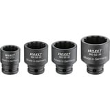 Hazet 1/2" Antriebs-, Gelenk-, Achswellen-Satz (900SZ/4), Steckschlüssel schwarz, 4-teilig, Doppelsechskant
