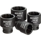 Hazet 1/2" Antriebs-, Gelenk-, Achswellen-Satz (900SZ/4), Steckschlüssel schwarz, 4-teilig, Doppelsechskant