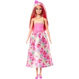 Mattel Barbie Royal-Puppe mit Haaren in Pink und Blond pink, Rock mit Schmetterlingsmuster und Zubehör
