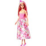 Mattel Barbie Royal-Puppe mit Haaren in Pink und Blond pink, Rock mit Schmetterlingsmuster und Zubehör