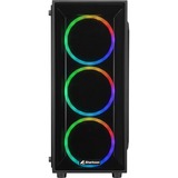 Sharkoon TG4M RGB, Tower-Gehäuse schwarz, Seitenteil aus gehärtetem Glas