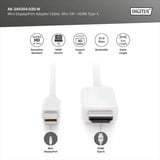 Digitus Adapterkabel mini DisplayPort > HDMI 4K weiß, 2 Meter