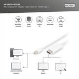 Digitus Adapterkabel mini DisplayPort > HDMI 4K weiß, 2 Meter